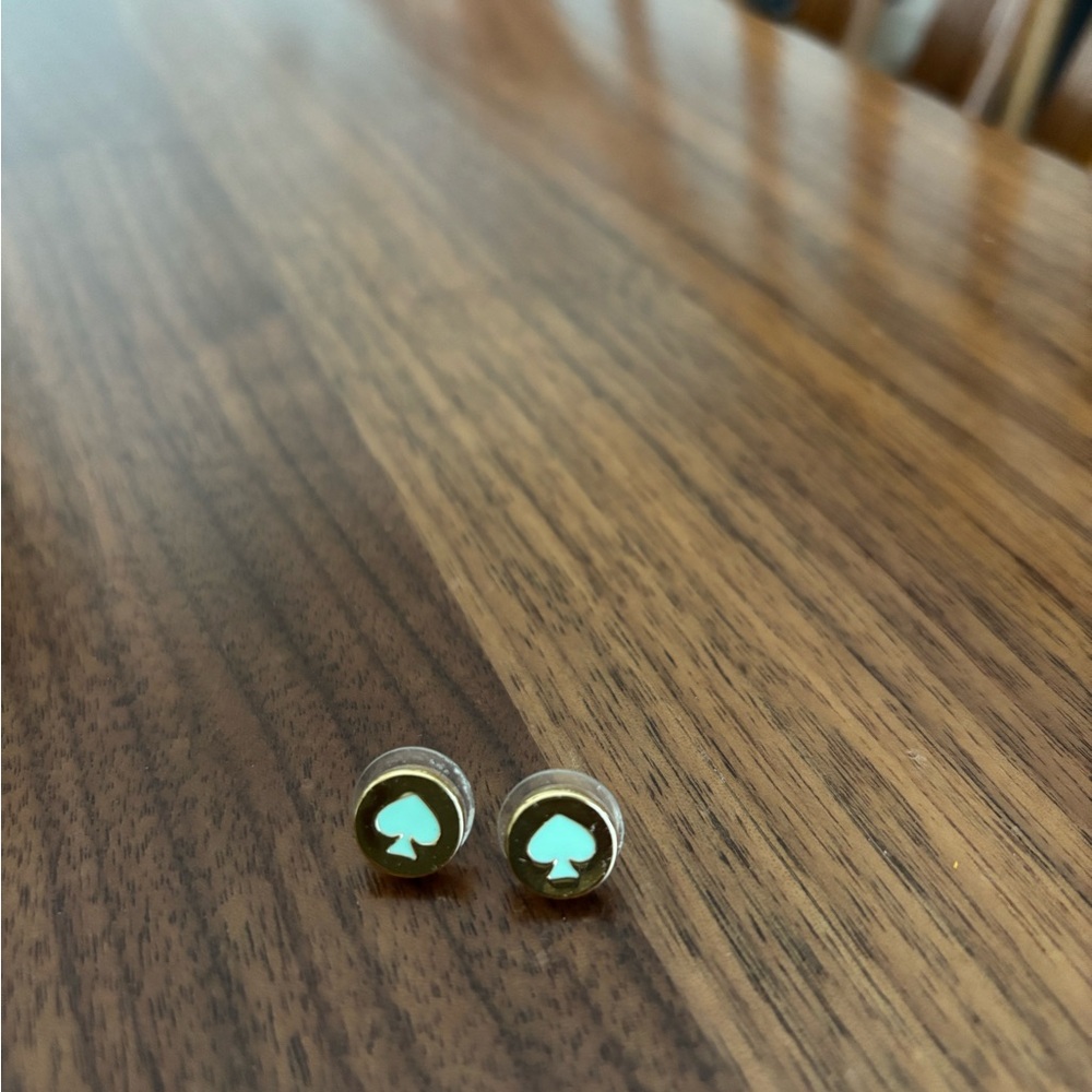 Gold and Mint Kate Spade Stud Earrings